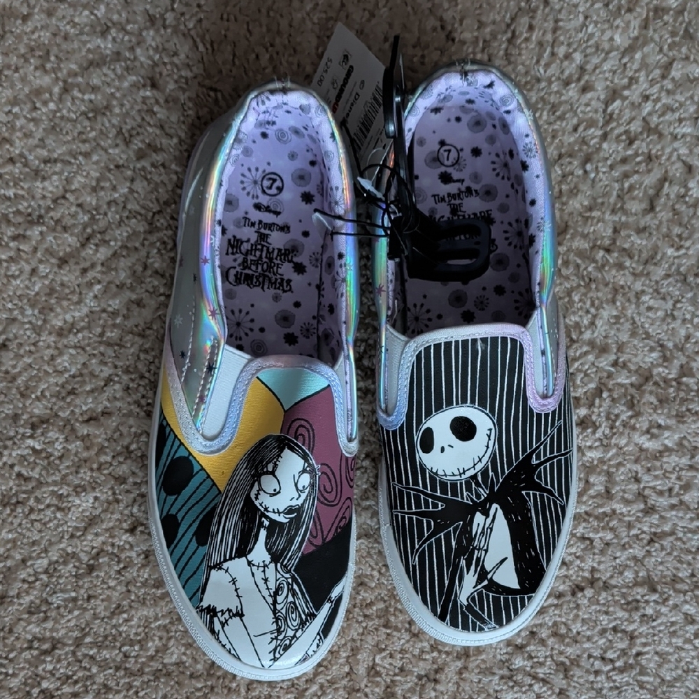 NWT TNBC The Nightmare Before Christmas Slip On Sneakers